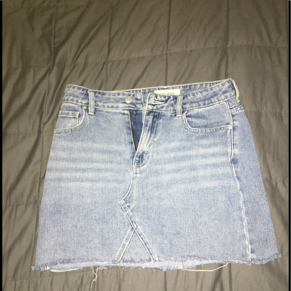 Denim skirt distressed bottom